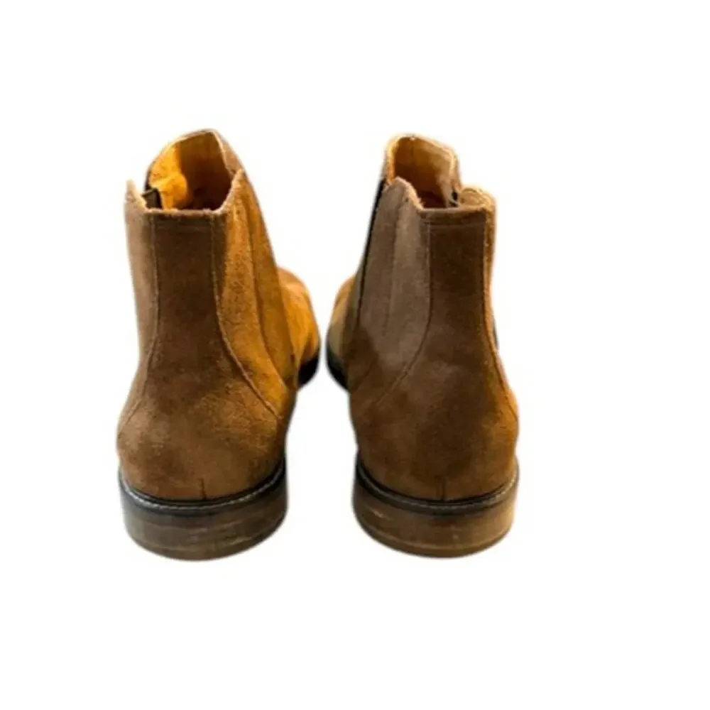 John Varvatos Ludlow Chelsea Boots 10.5 Brown Suede Italy MSRP $798 Leather